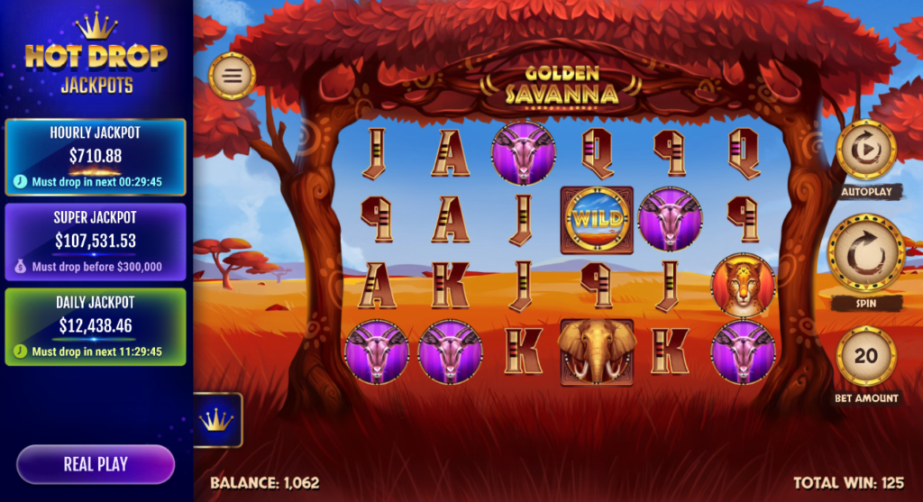 Golden Savanna Hot Drop Jackpots Slot Review & Bonus