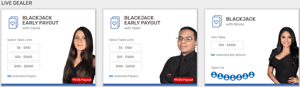 Play Blackjack at Live Dealer Casinos Online