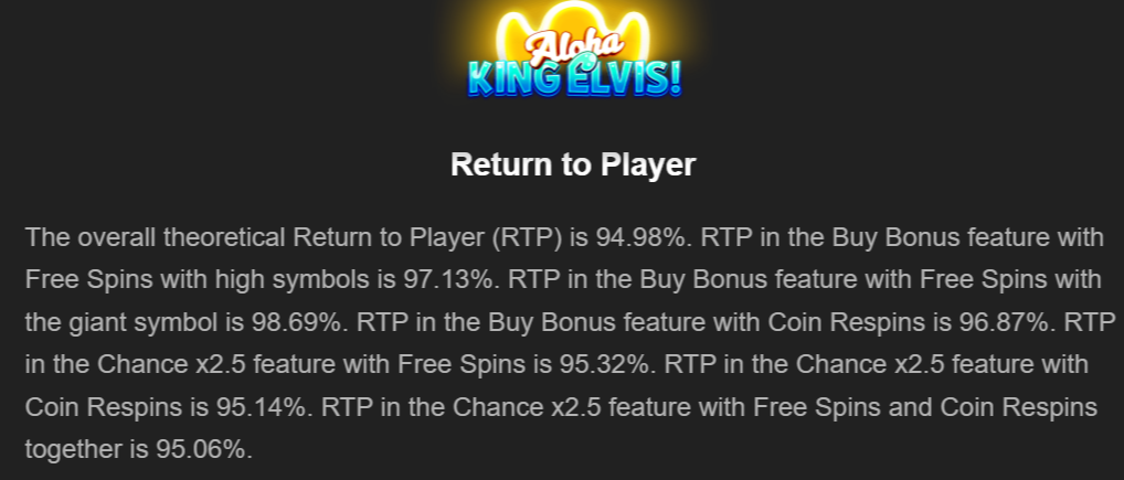 Aloha King Elvis Slot Game RTP