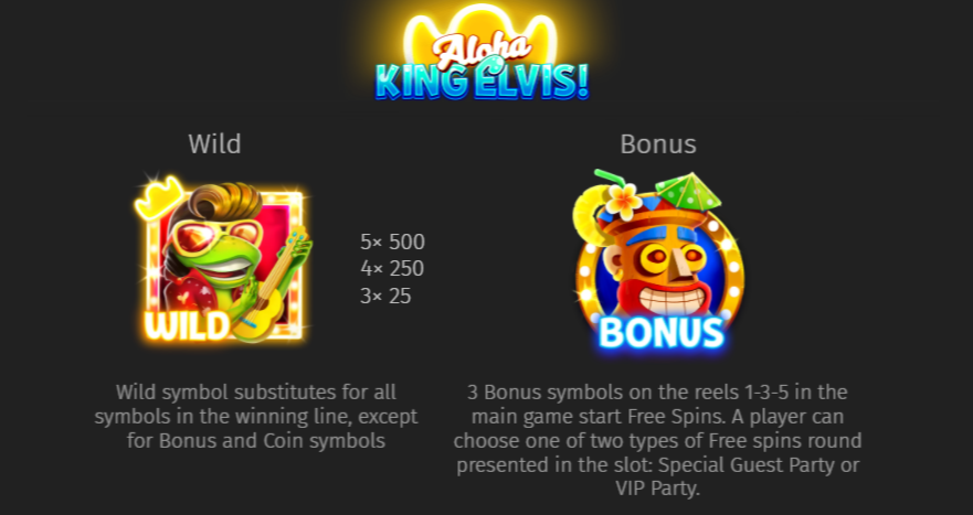 Aloha King Elvis Slot Game Wild and Bonus