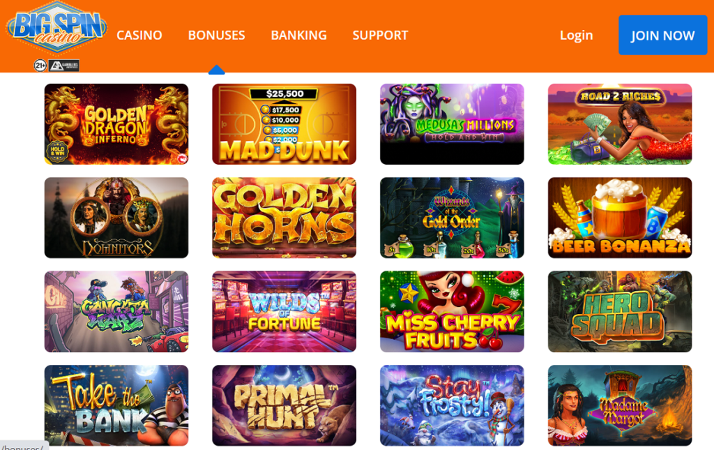 Big Spin Casino Review 3D Slots