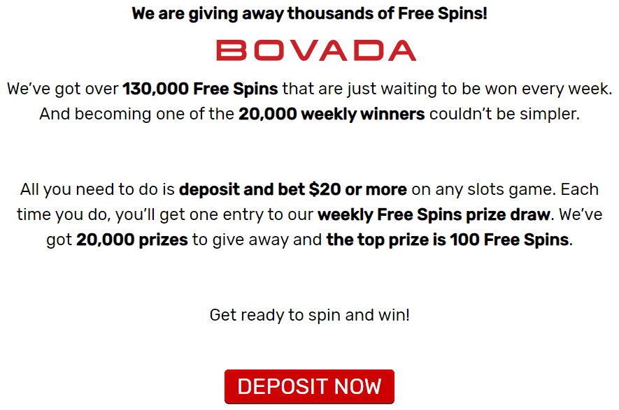 Bovada Casino Free Spin Bonanza Rules