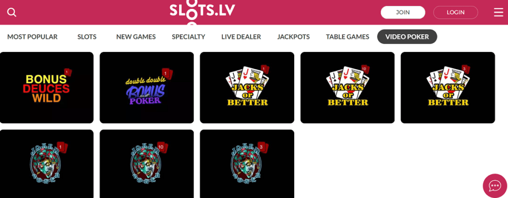 Play Jacks or Better @ Slots.lv
