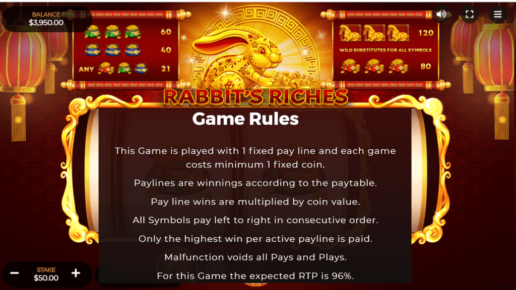 Rabbit's Riches Game Rules