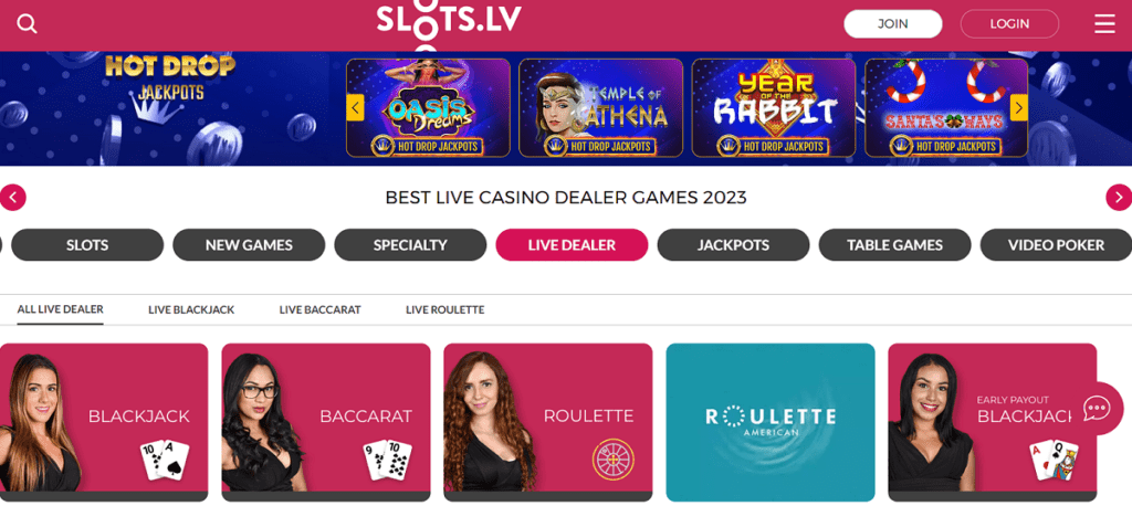 Slots.lv Live Dealer Blackjack