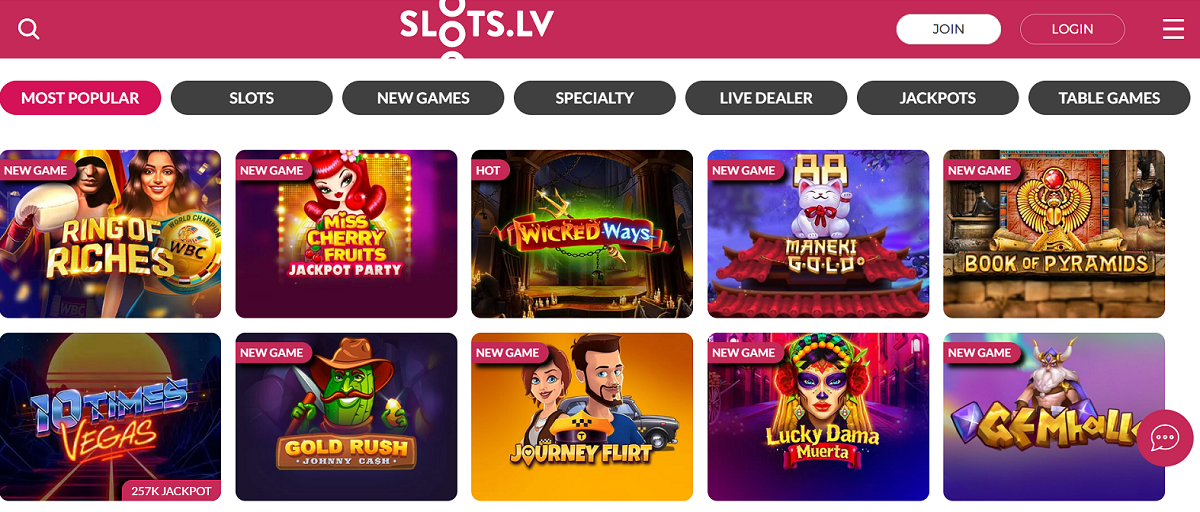 Slots.lv Casino New Slots