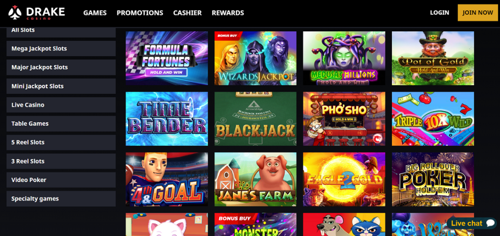 Drake Casino Slots and Games