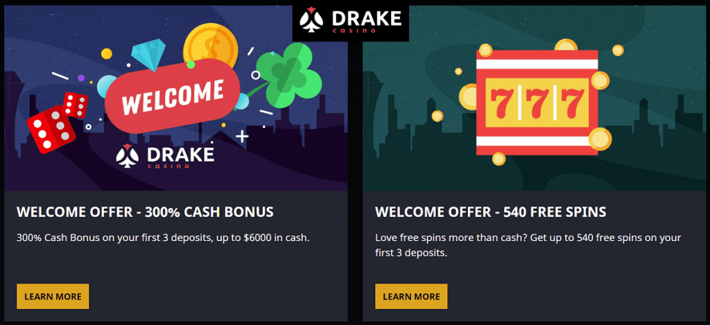 Drake Casino Welcome Bonus