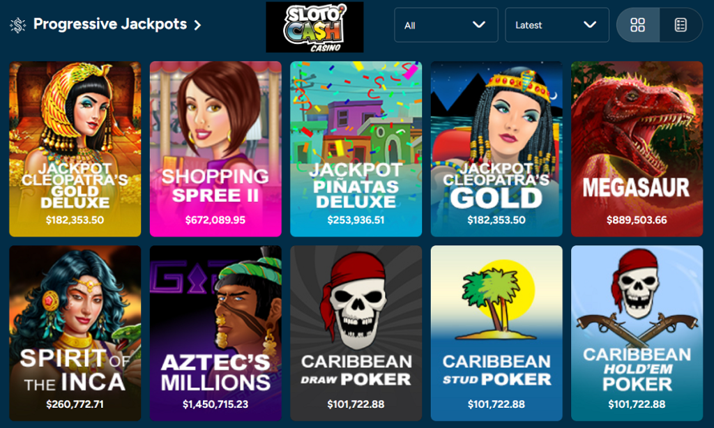 SlotoCash Casino Progressive Jackpots