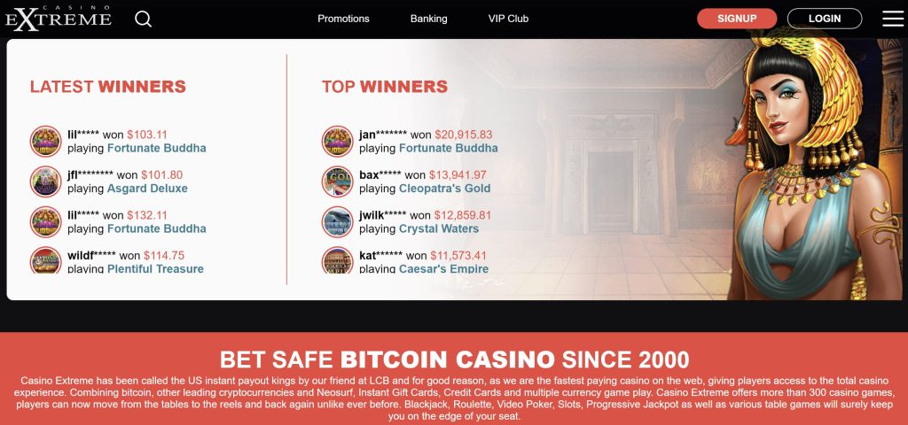 Casino Extreme Latest Winners