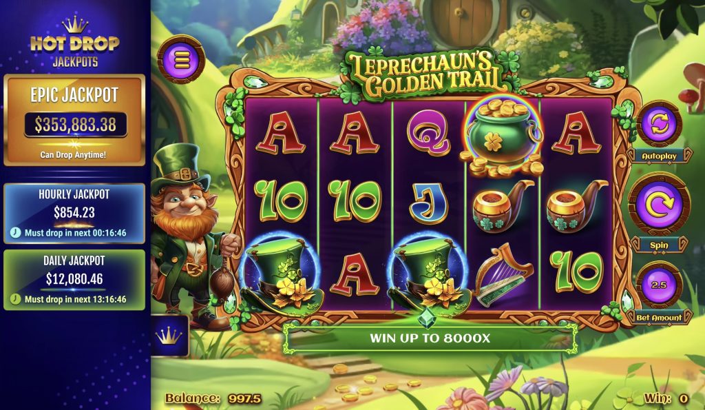 Leprechaun's Golden Trail HOT DROP Jackpots