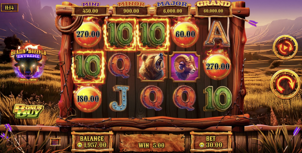 Blazin' Buffalo Extreme Hold & Win Play